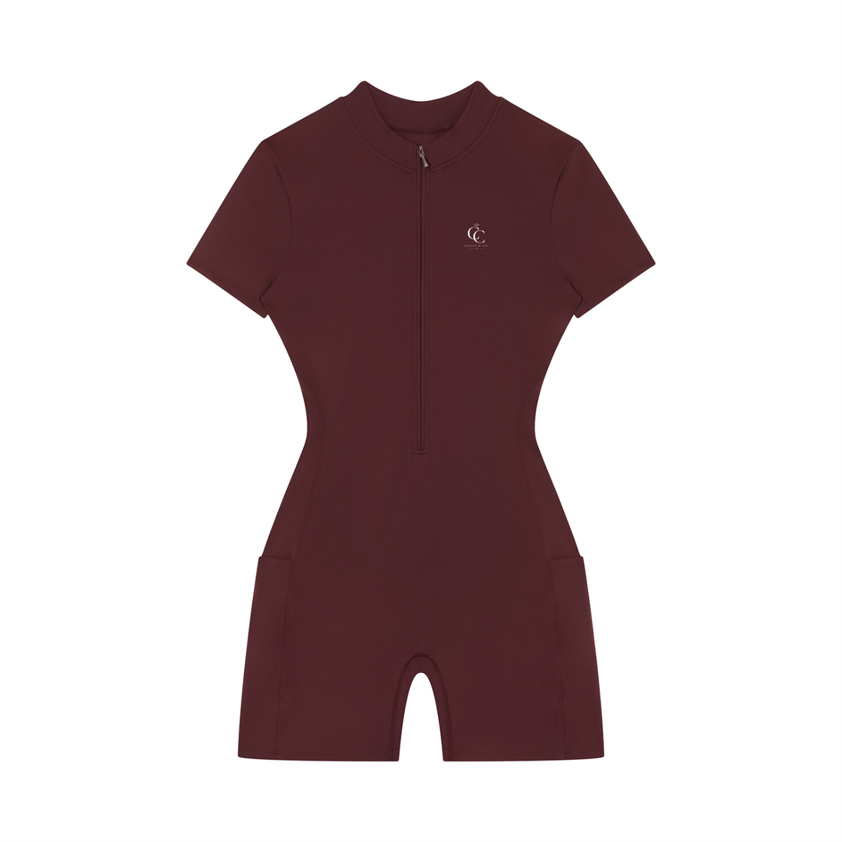 Women's Quarter-Zip Short Sleeve Romper