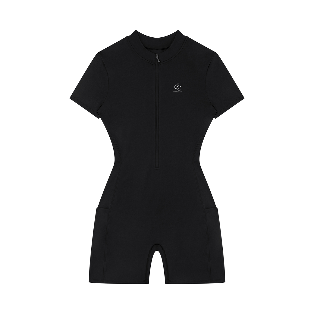 Women's Quarter-Zip Short Sleeve Romper