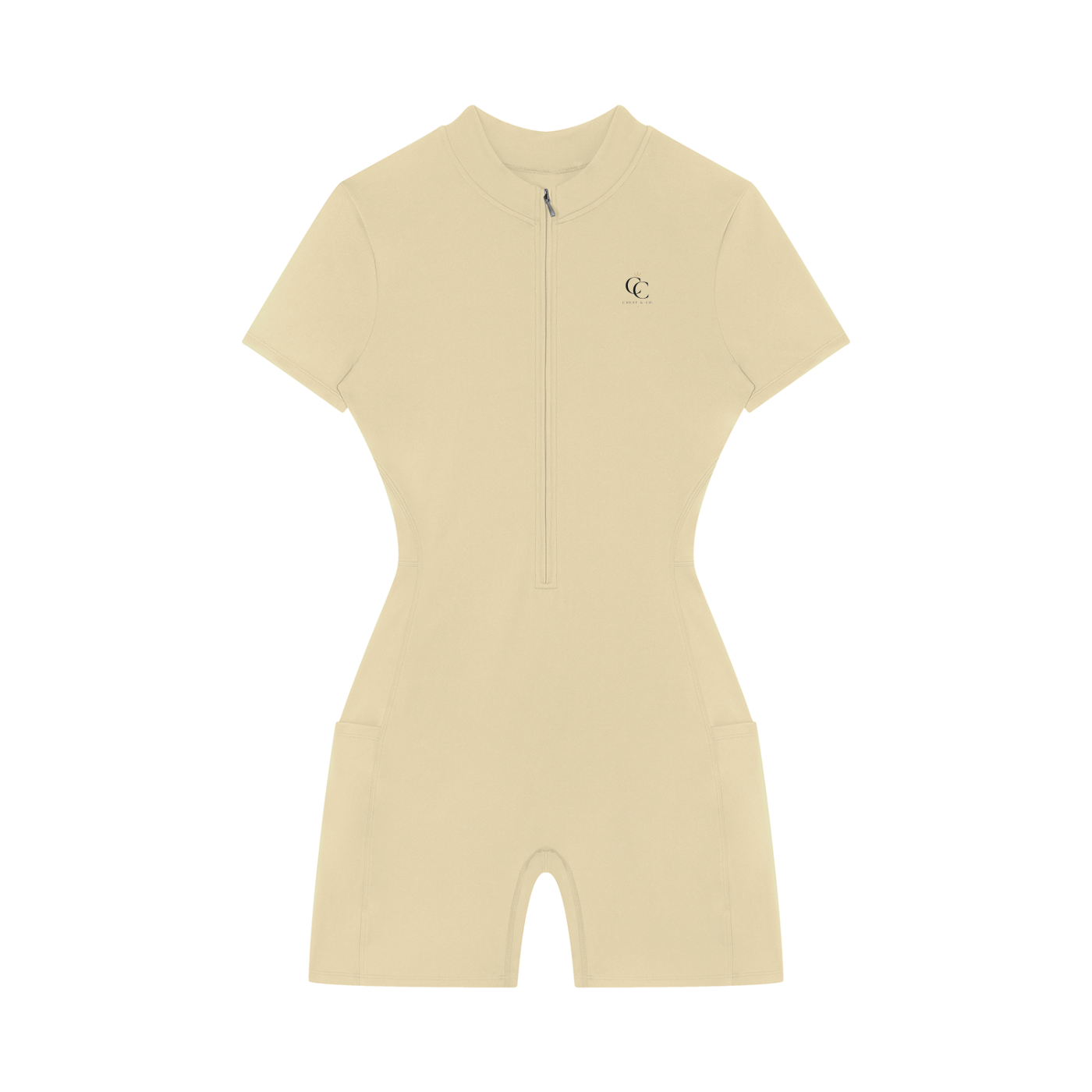Women's Quarter-Zip Short Sleeve Romper