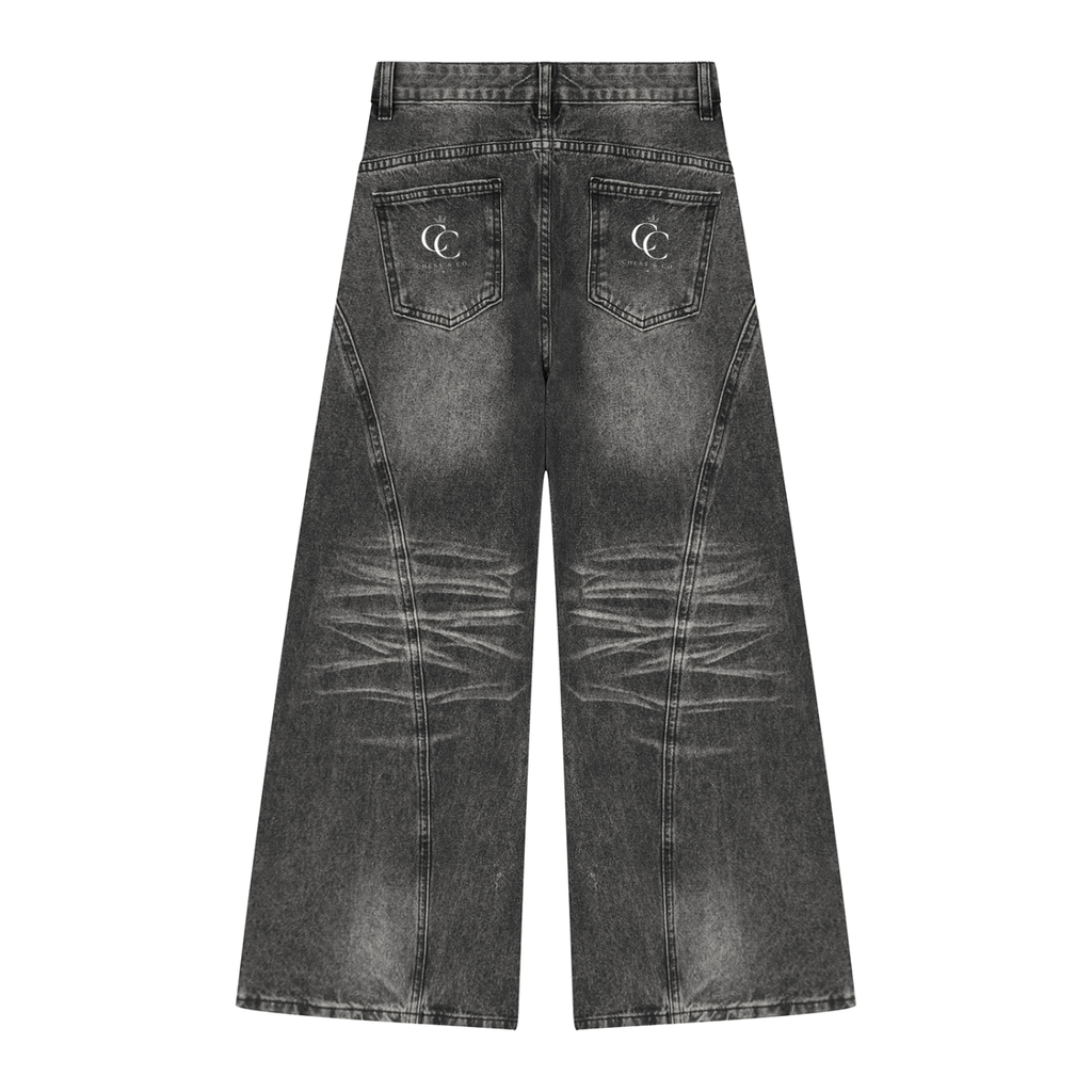 Women’s Vintage Wash Wide Leg Denim Jeans