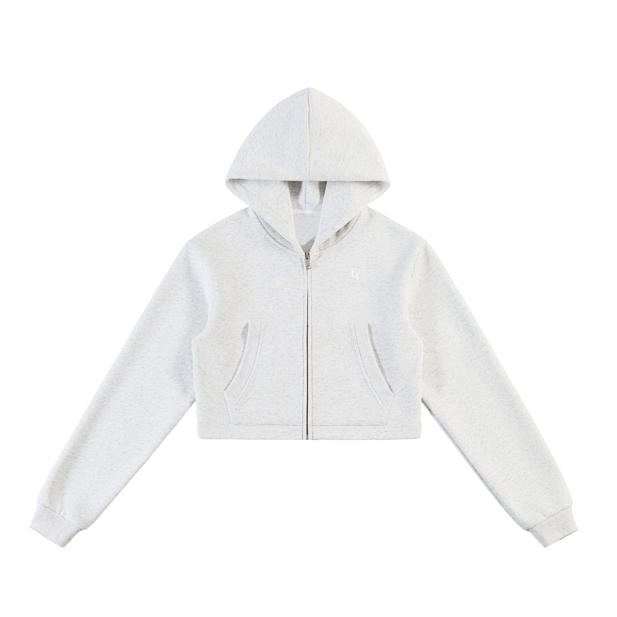 Essential Cropped Zip-Up Hoodie