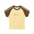Contrast Stripes Bodycon Raglan  Sleeve T-Shirt