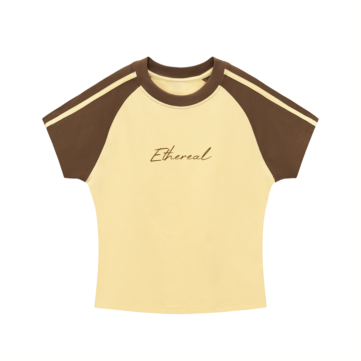 Contrast Stripes Bodycon Raglan  Sleeve T-Shirt