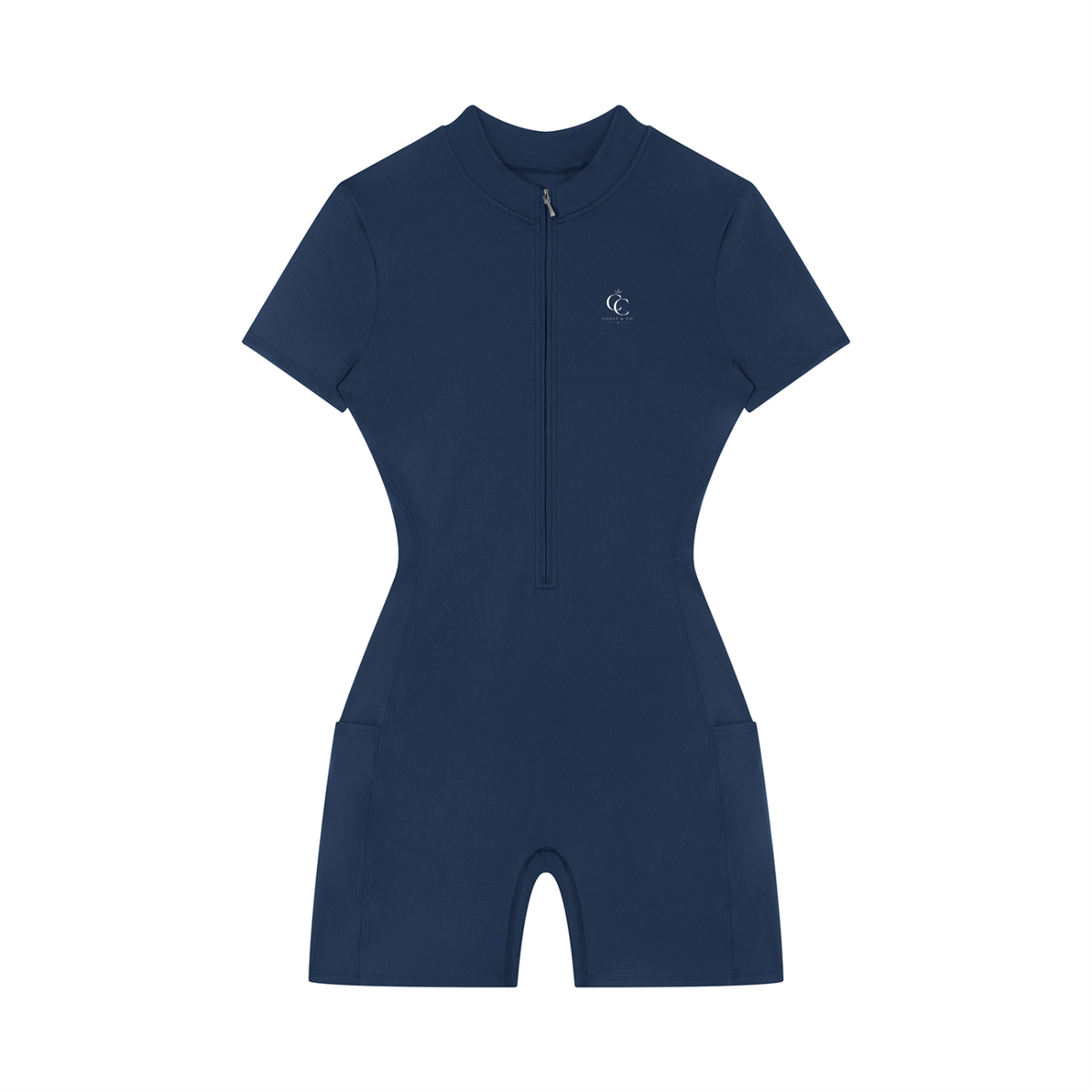 Women's Quarter-Zip Short Sleeve Romper